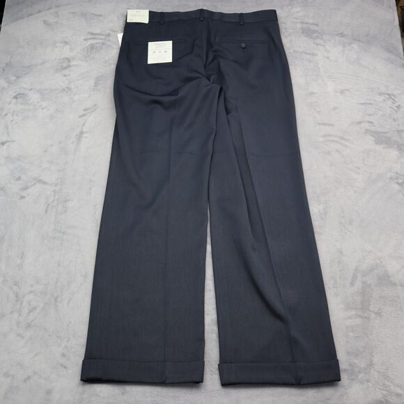 Perry Ellis Pants Blue Gray 34x30 Micro Melange Classic-Fit Stretch Travel Luxe - Picture 12 of 16